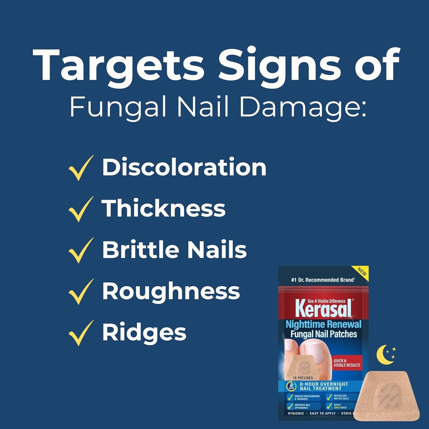 Kerasal Nighttime Renewal Fungal Nail Patches - 14 Patch